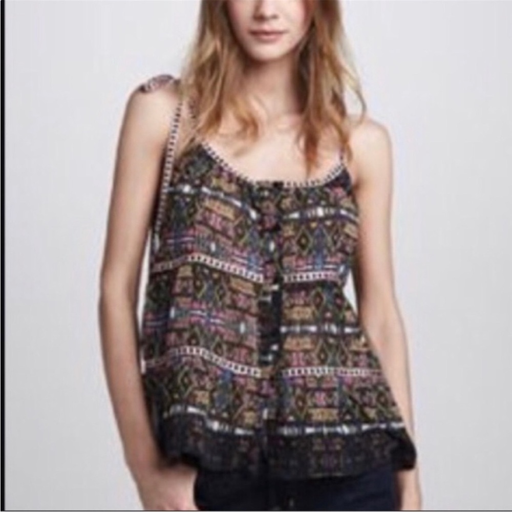Sheer Ribbon Tie Tank Top
